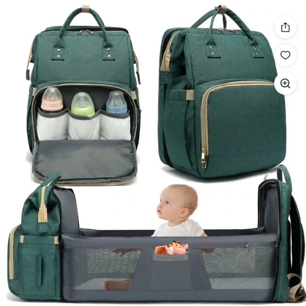DEBUG Baby Diaper Bag Backpack Green Large Capacity Waterproof Size: OS